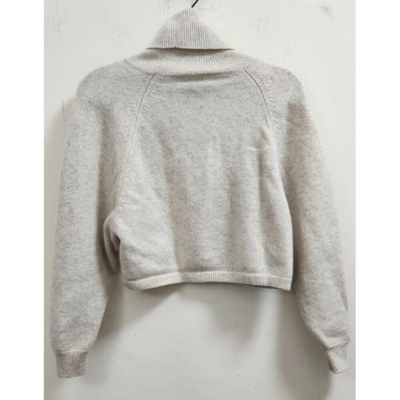 Aritzia Wilfred Free 100% Cashemir Cropped Turtleneck Sweater Oat Beige M - Picture 4 of 12